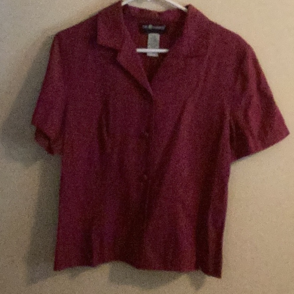 Short sleeve  button down dress blouse